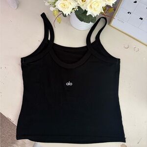 ALO Yoga Black Fitted Tank Top